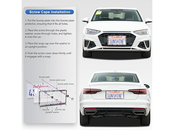 Car captain 2pcs License Plate Protector