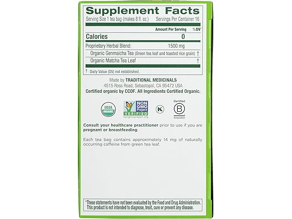 Green Tea Matcha Bags 16ct