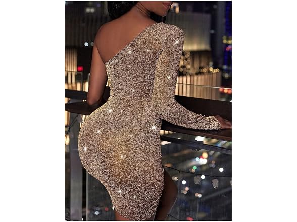 Elainone Women (XL) Sexy One Shoulder Long Dress