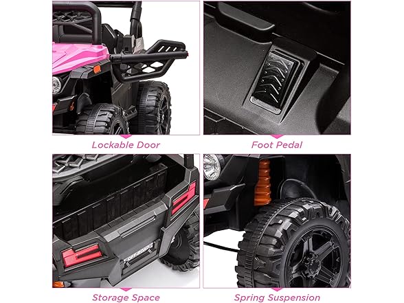 12V Ride On UTV, Pink
