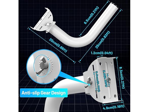 2PCS Bridge Bracket Mount, Pole and