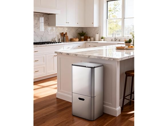 MOVECOM 16 Gal Pull-Out Compost Bin Silv