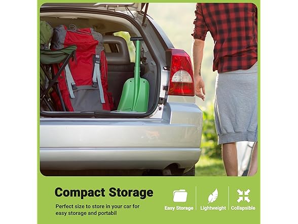 VOLTASK 31'' Compact Snow Shovel with Ice Scraper