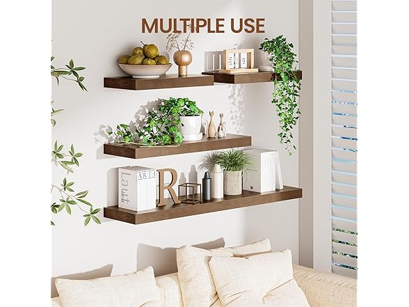 Walnut Floating Shelves 24"