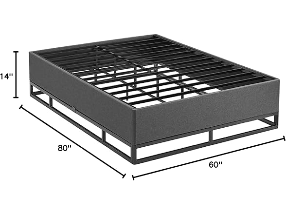 DeCoro Venice Black Metal Platform Bed Frame