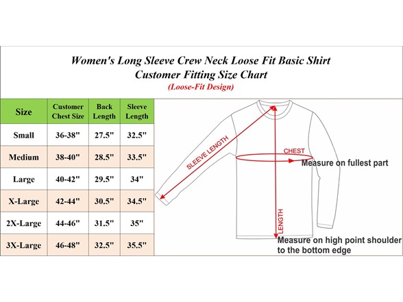 (3 or 6Pk) Womens L/S Loose Fit Solid Shirt