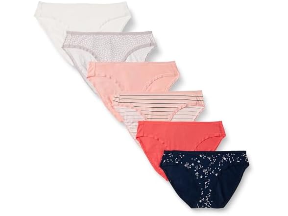 (6 Pack) Women's Cotton Bikini Brief Underwear