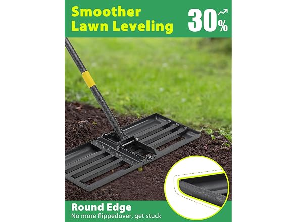 Feblomst Heavy Duty Lawn Leveling Rake 30"x10"