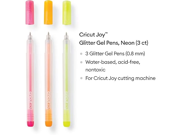Cricut Joy Glitter Gel Pens, Neon (3ct)