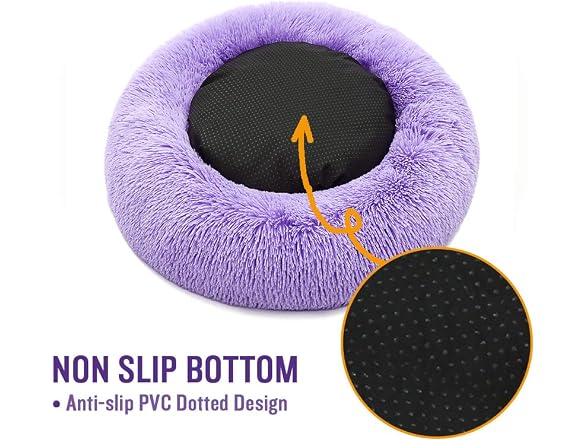 Luciphia Round Dog Cat Bed Donut Cuddler, Faux Fur