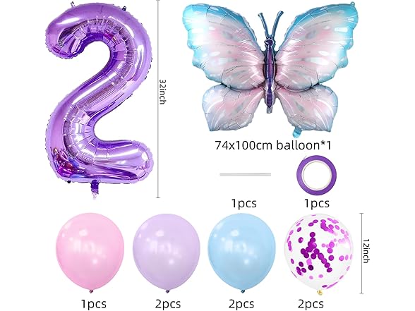 Butterfly 2nd Birthday Decorations