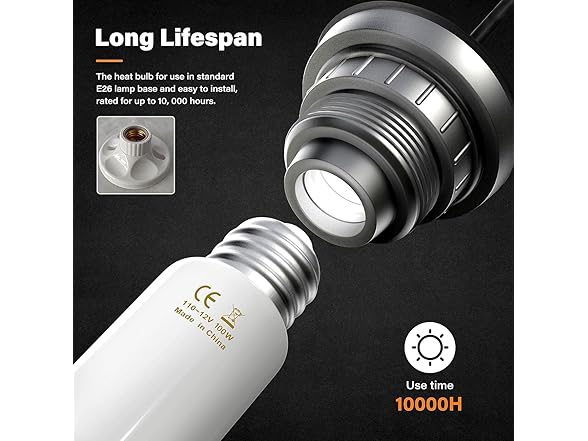 YSSOA 100W Ceramic Heat Emitter White