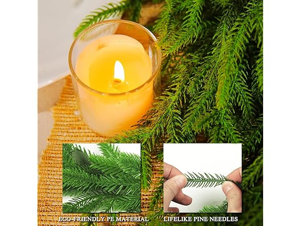 TISEMENT Norfolk Pine Eucalyptus Garlands with Light String