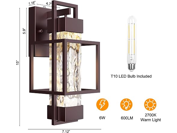 PARTPHONER Wall Lights 2 Pack Brush Gold