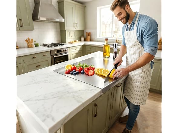 UFJEG 2pc Stainless Steel Cutting Boards