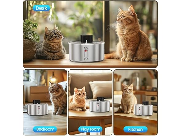 Virtulance No Pump Cat Water Fountain with 3 Filter