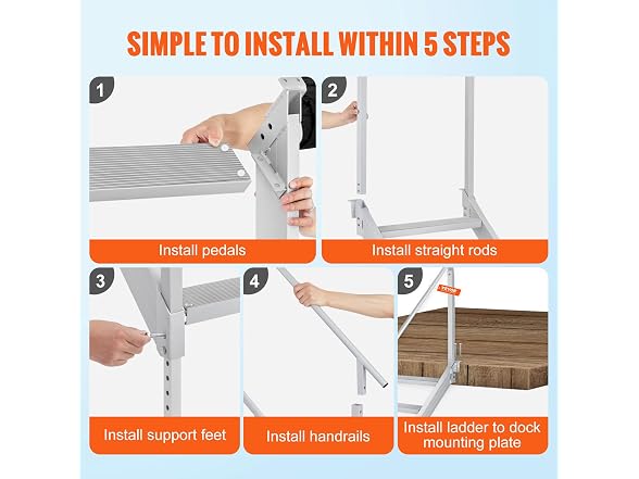 Dock Ladder, 43''-51'' Adjustable Height, 500