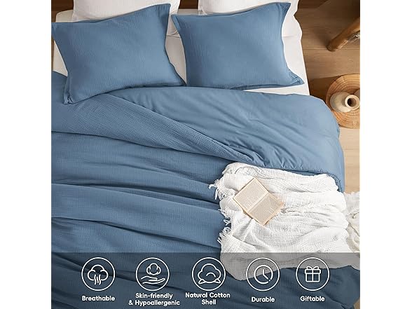 Blue Cotton Comforter Set King