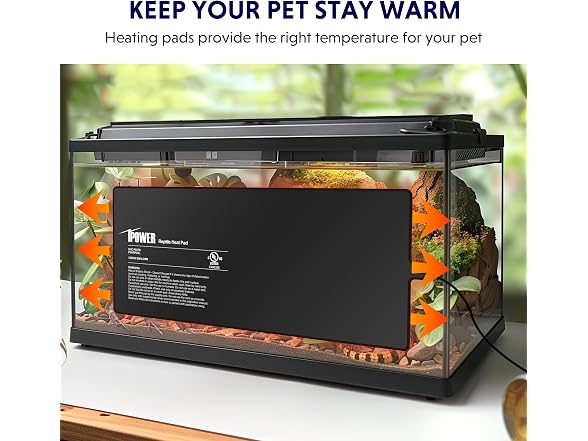 iPower Reptile Heating Pad, Under Tank Heater