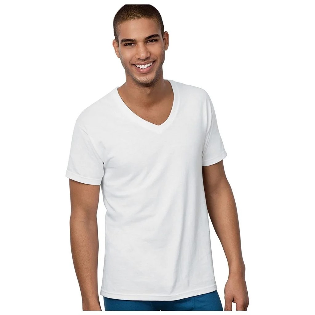 6Pk Hanes V-Neck T-Shirt - Gallery 5