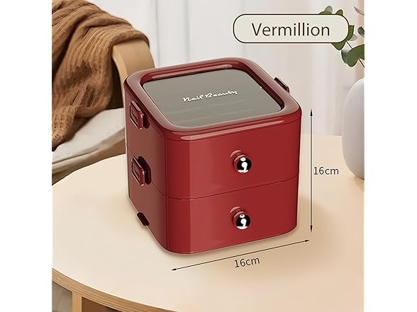 WIZIYION Double-layer Nail Storage Box