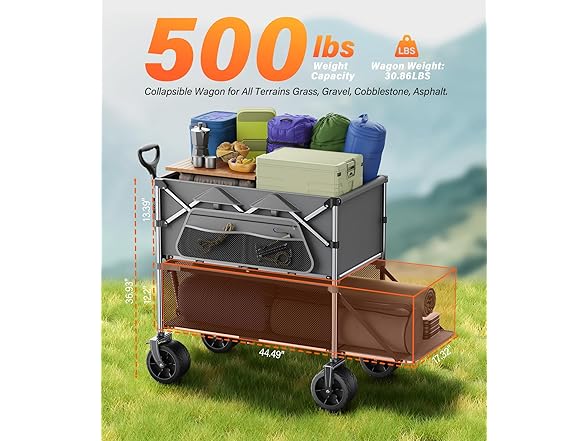 Collapsible Wagon Double Decker Grey