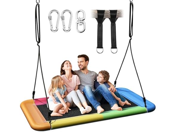 Everyfun Tree Swing for Kids and Adults, 60" Waterproof