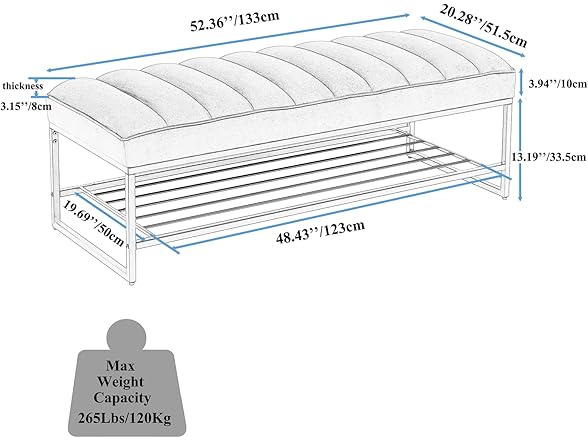 LKJYBG Sherpa Upholstered Bench
