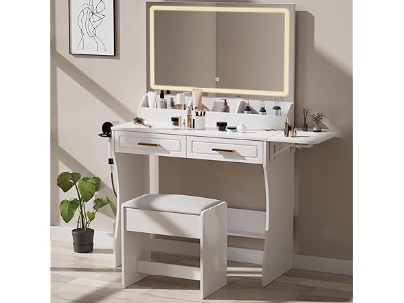 Homesflex Modern White Makeup Vanity Desk