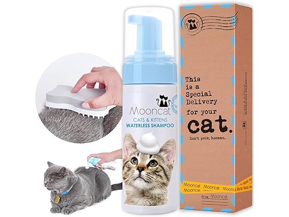 Waterless Cat Shampoo+Cat Brush