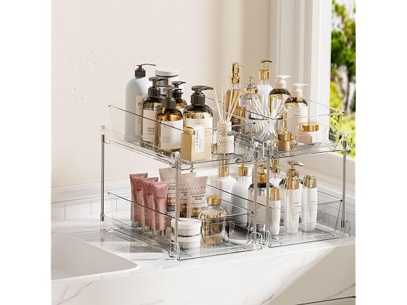 Vtopmart 2 Pack Pull Out Bathroom Under Sink Organizer