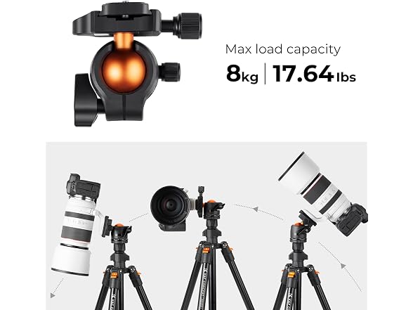 K&F Concept 64 inch/163cm Camera Tripod,
