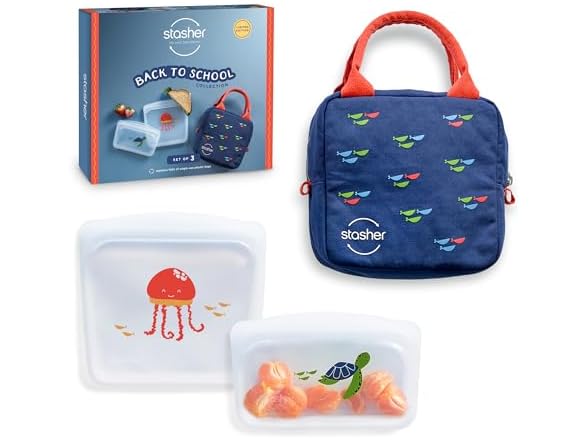 Stasher Reusable Food Storage Bags w/Lunch Bag