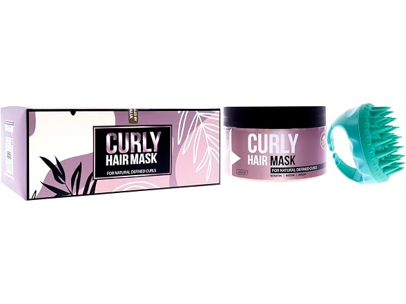 Savion Curly Hair Mask 8.45 oz and Scalp Massager