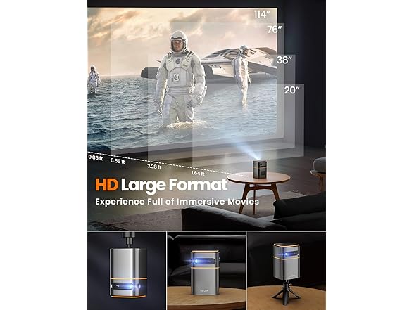 FATORK Mini Projector with 5G WiFi