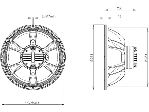 B&C Speakers 15HCX76 15-inch Coaxials Woofer Cone
