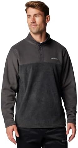 Columbia Mens Steens Mountain Half Snap Fleece Jacket, Charcoal Heather/Shark, Large