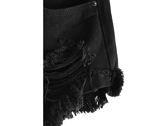 Wdirara Women (L) High Waisted Raw Hem Shorts