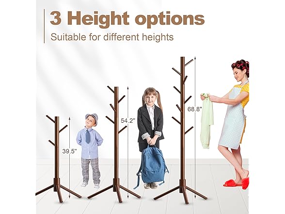 Brown Wooden Coat Rack Stand