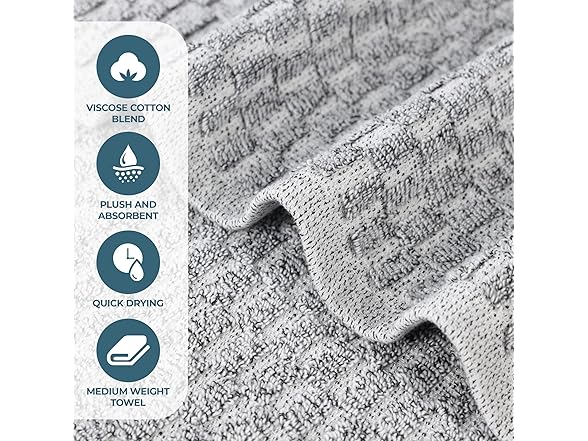 Superior 2PC Juno Viscose Cotton Blend Towels