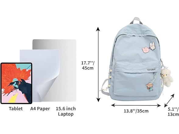 BILIPOPX Kawaii 15.6 Inch Laptop Backpack