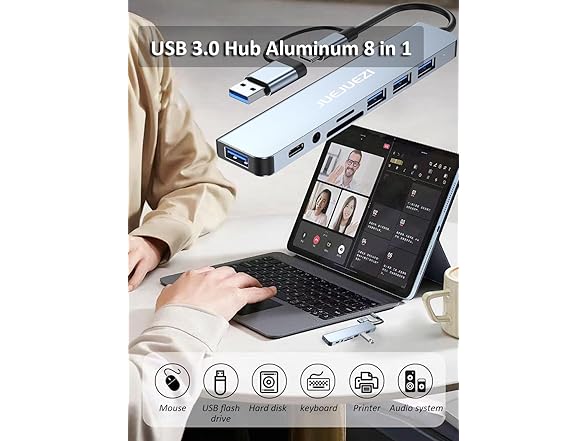 JUEJUEZI USB Hub 3.0 Multiport Adapter