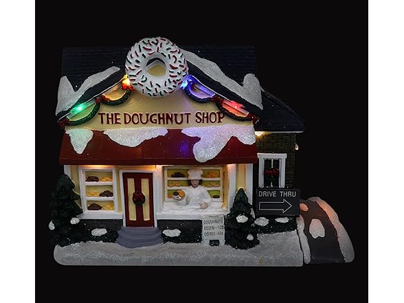 Top Treasures Doughnut Shop Snow Village