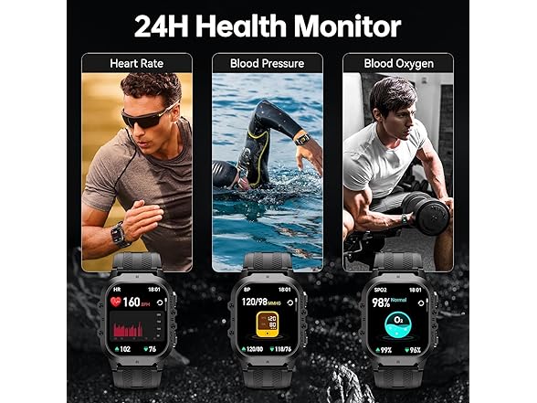 OUKITEL 1.96'' Fitness Smart Watch for Android/iPhone