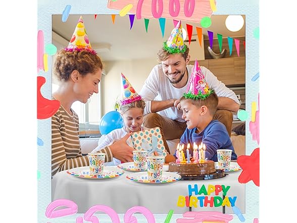 NASUN 160 Pcs Birthday Party Tableware