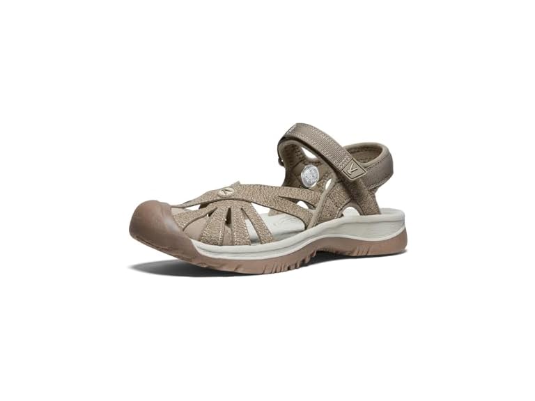 KEEN Women's Rose Casual Closed Toe Sandals, Brindle/Shitake, 8.5