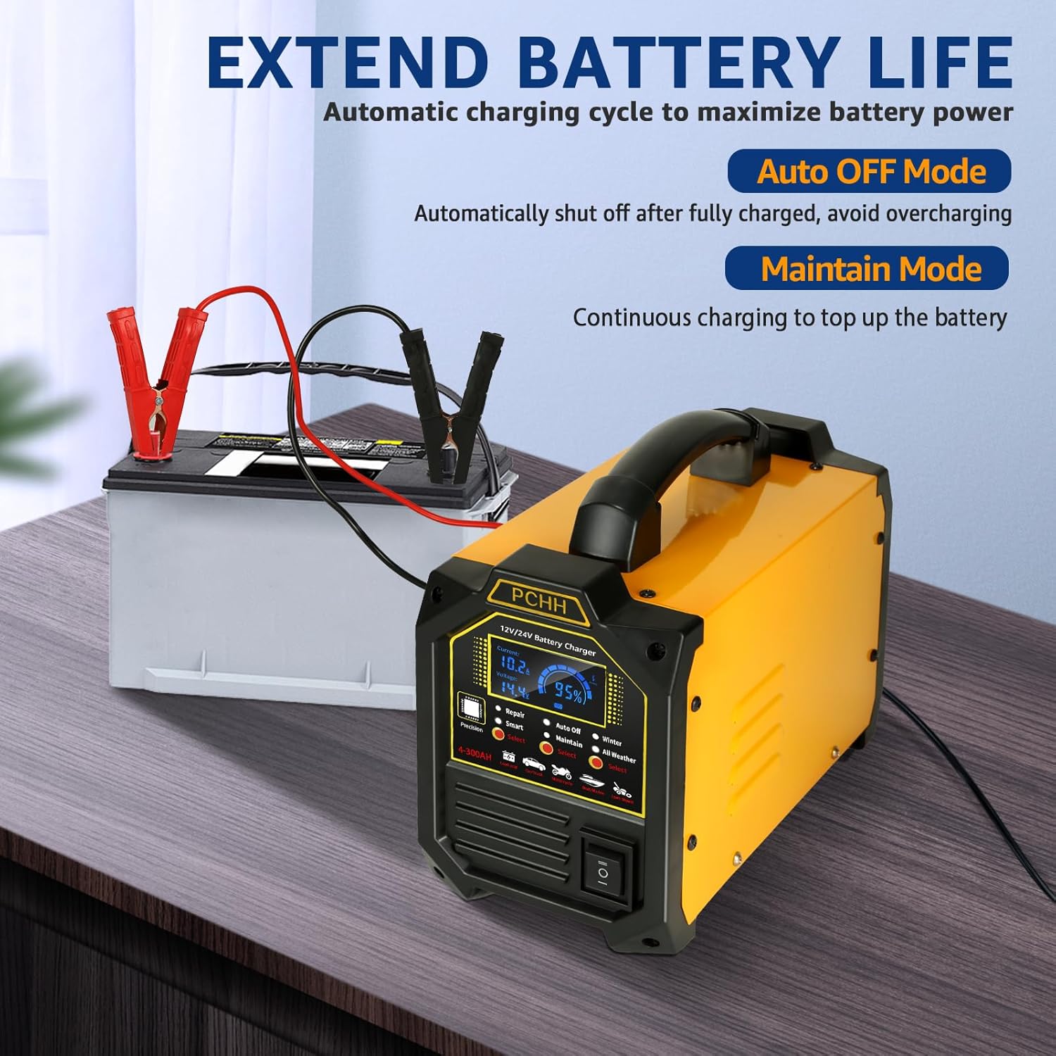 12V 24V Heavy Duty Car Battery Charger - Gallery 9