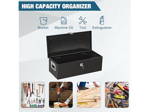 OUTLANE Heavy Duty Aluminum Underbody Truck Tool Box – 30x13x9.6