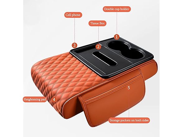 Car Armrest Cover w/ Wireless Charger