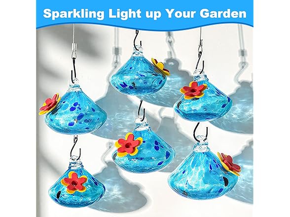 Grebilux Wind Chime Glass Hummingbird Feeder